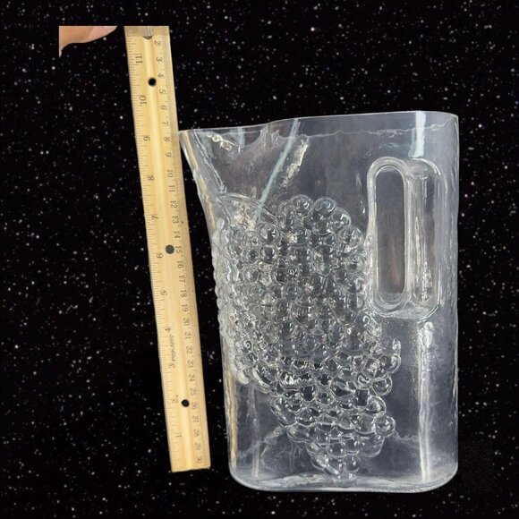 Vtg 1960s Mid-Century Modern C.J. RIEDEL Geometric Crystal Glass Pitcher Grape - Picture 5 of 14